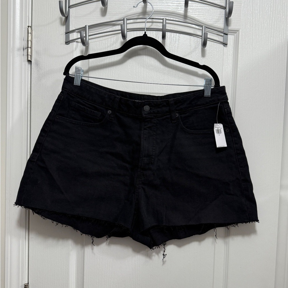 NWT Old Navy O.G High Rise Cutoff Jean Shorts Womens Size 16 Curvy Black Cowgirl